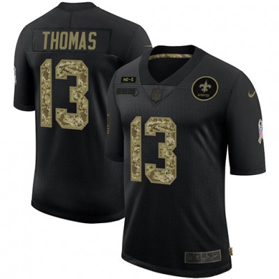 New Orleans Saints #13 Michael Thomas Men's Nike 2020 Salute To Service Camo Limited NFL Jersey Black Men's